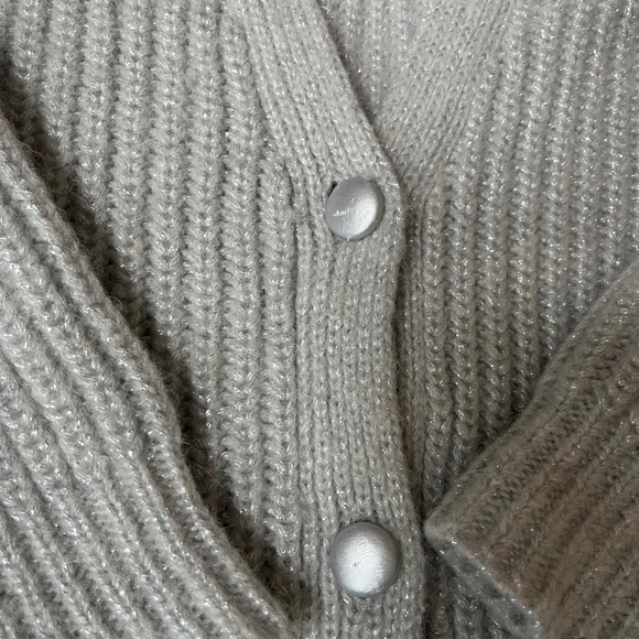 Barneys New York Shimmer Wool Ribbed Cardigan – Size Small - Picture 6 of 7